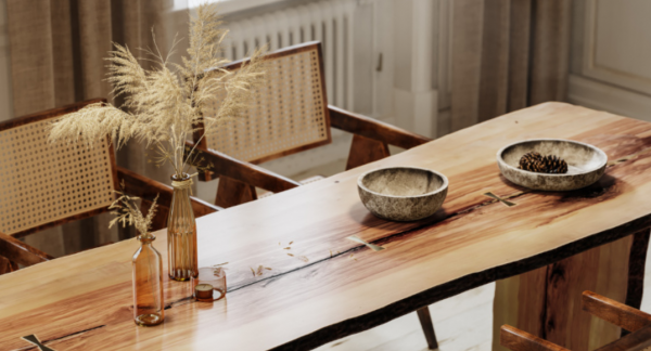 Meja Makan dengan Sentuhan Rustik